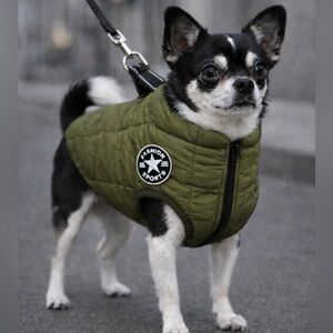 Dogs Puffer Vest with Leash Attachment